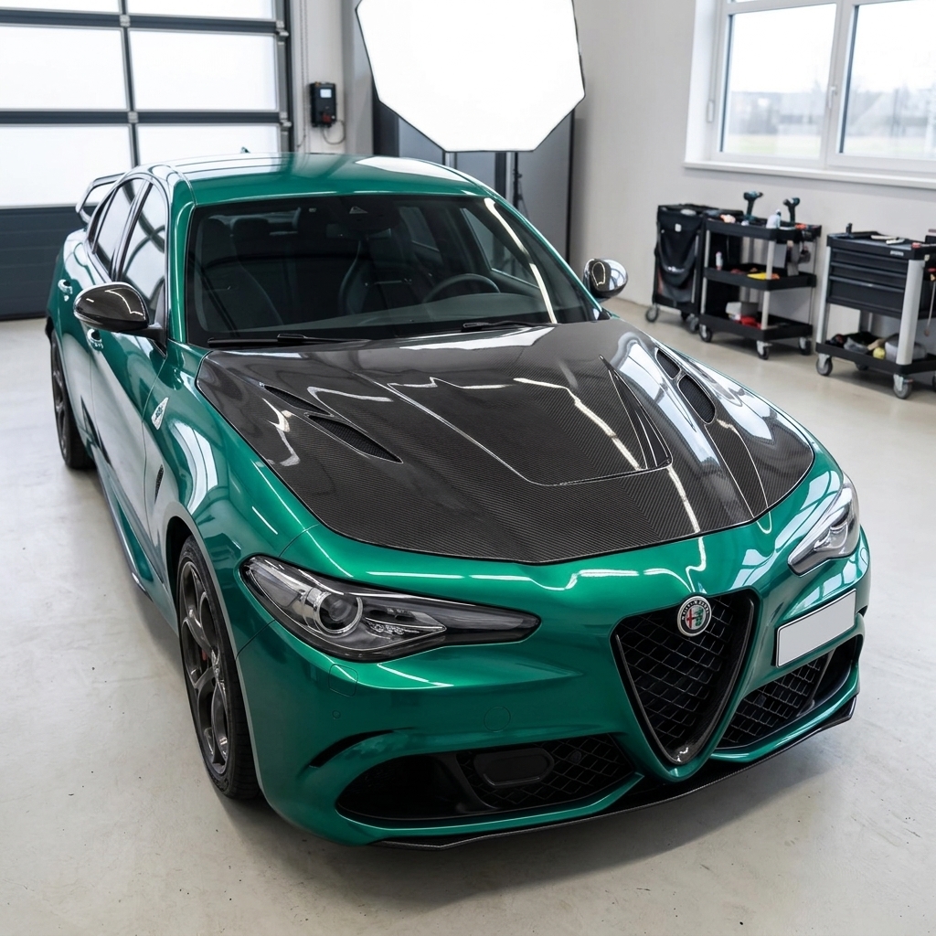 Capot carbone style GTAM pour Giulia